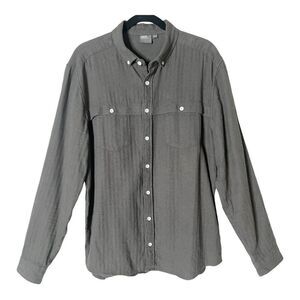 ASOS Men’s Long Sleeve Linen Cotton Blend Green Button Down Shirt Size Large